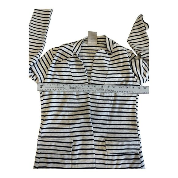 Striped Knit Blazer Jacket Career Office Casual Everyday Chic - Picture 7 of 8